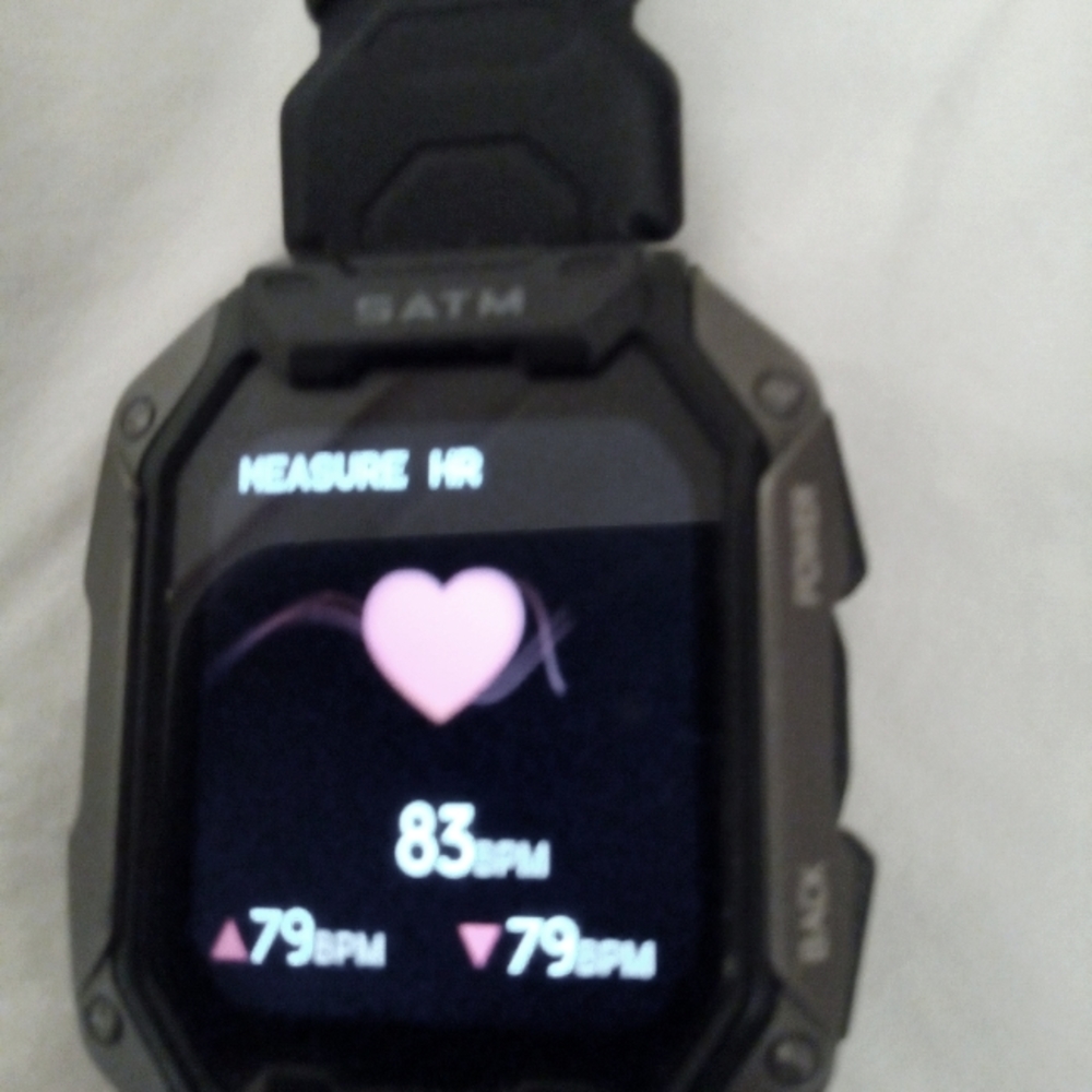 Mens rugged SATM Smart watch with charger.